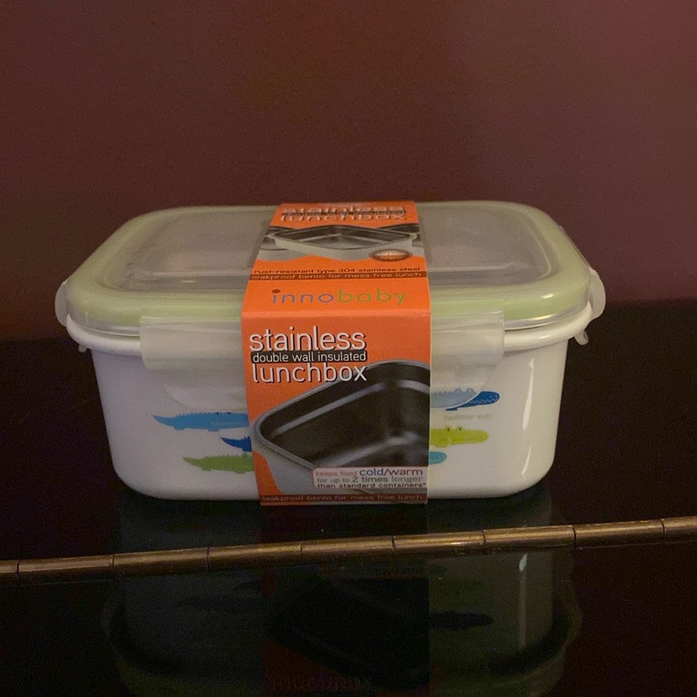 Innobaby Stainless Mini Lunchbox Container 16 oz Alligator NEW Bento Box
